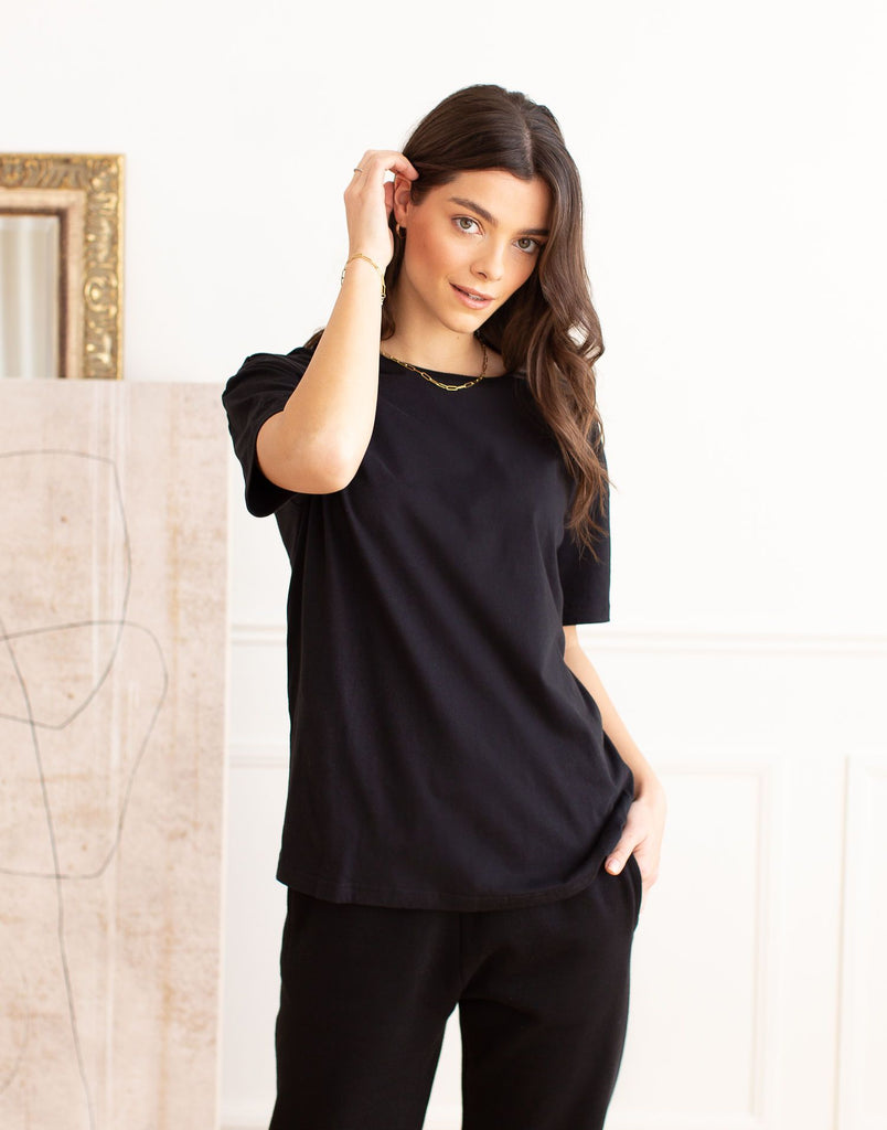 Tshirt Boyfriend Noir Collection Active Yoga Jeans